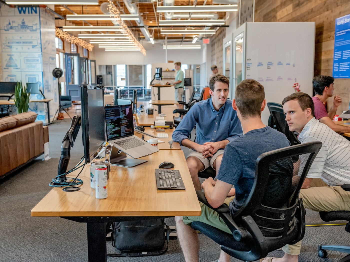 The Flarelabs team in discussion at the office